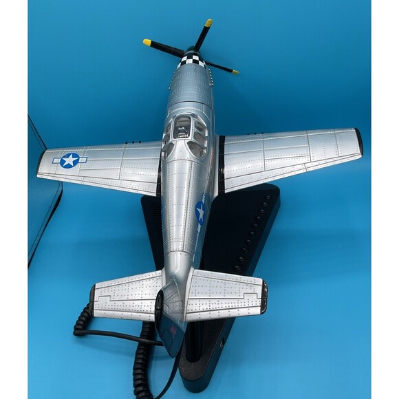 P-51 Mustang Fighter Aircraft Telephone Desk Phone Plane By Telemania - Picture 9 of 16